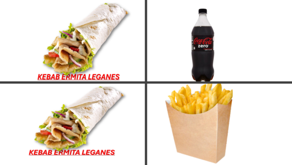 2 DURUM 1 PATATAS GRANDE 1 BEBIDA DE 1Litro