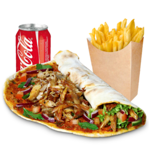 MENU  PIZZA TURAC ( LAHMACUN ) PATATAS Y REFRESCO