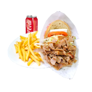 MENU KEBAB CON QUESO PATATAS Y REFRESCO