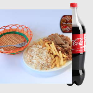 MENU PLATO KEBAB NORMAL CON BEBIDA DE 1 LITRO