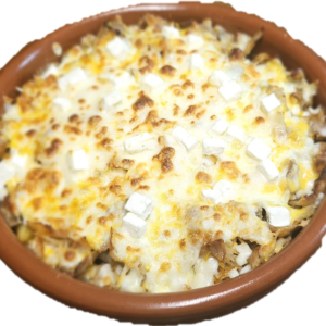 PLATO GRATINADO CON QUESO DE CABRA